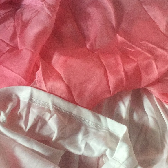 Ombre’ Peachy Pink White Criss Cross Romper Maxi - Picture 7 of 9